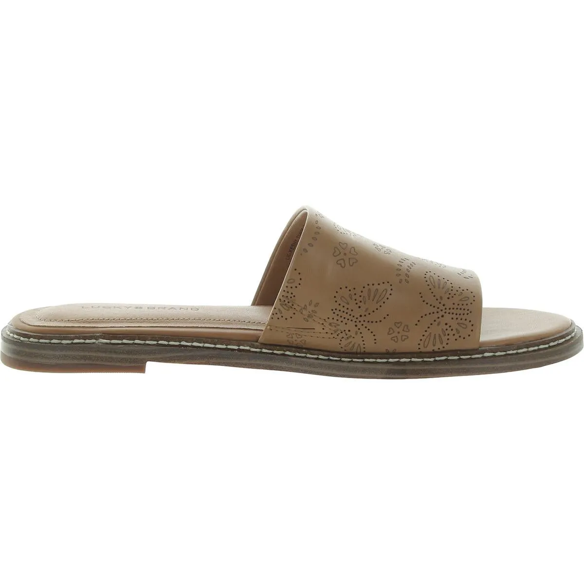 Keshy Womens Slip On Leather Slide Sandals