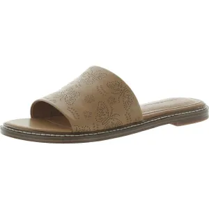 Keshy Womens Slip On Leather Slide Sandals