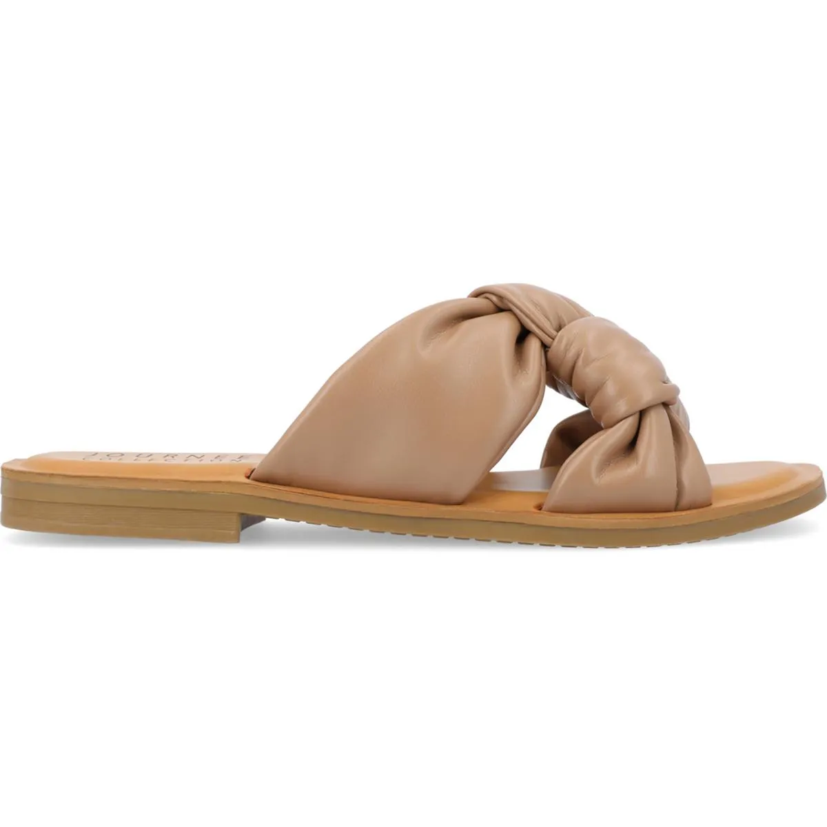 Kianna Womens Faux Leather Slip On Slide Sandals