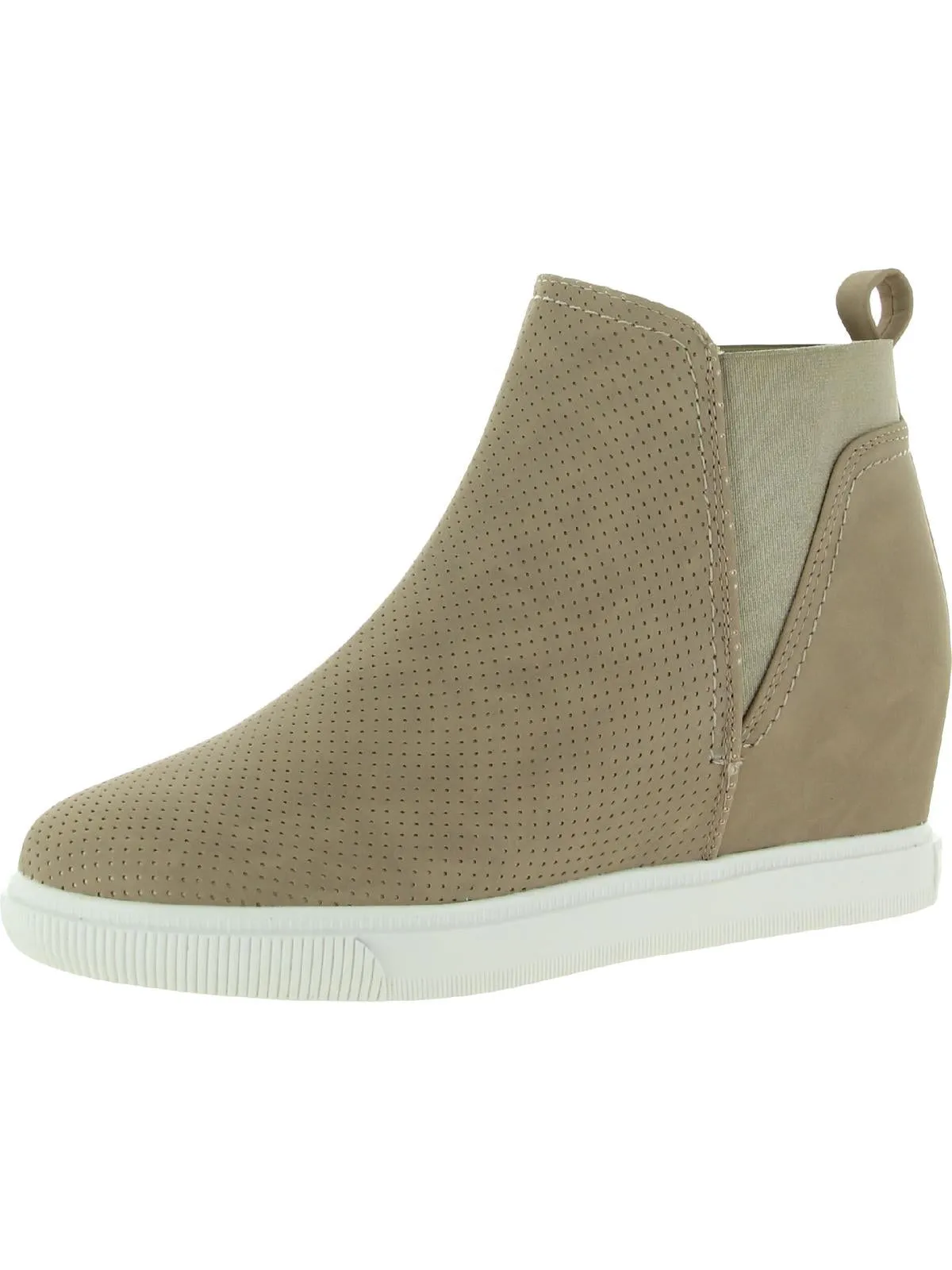 Kimber Womens Faux Leather Pull On Wedge Boots