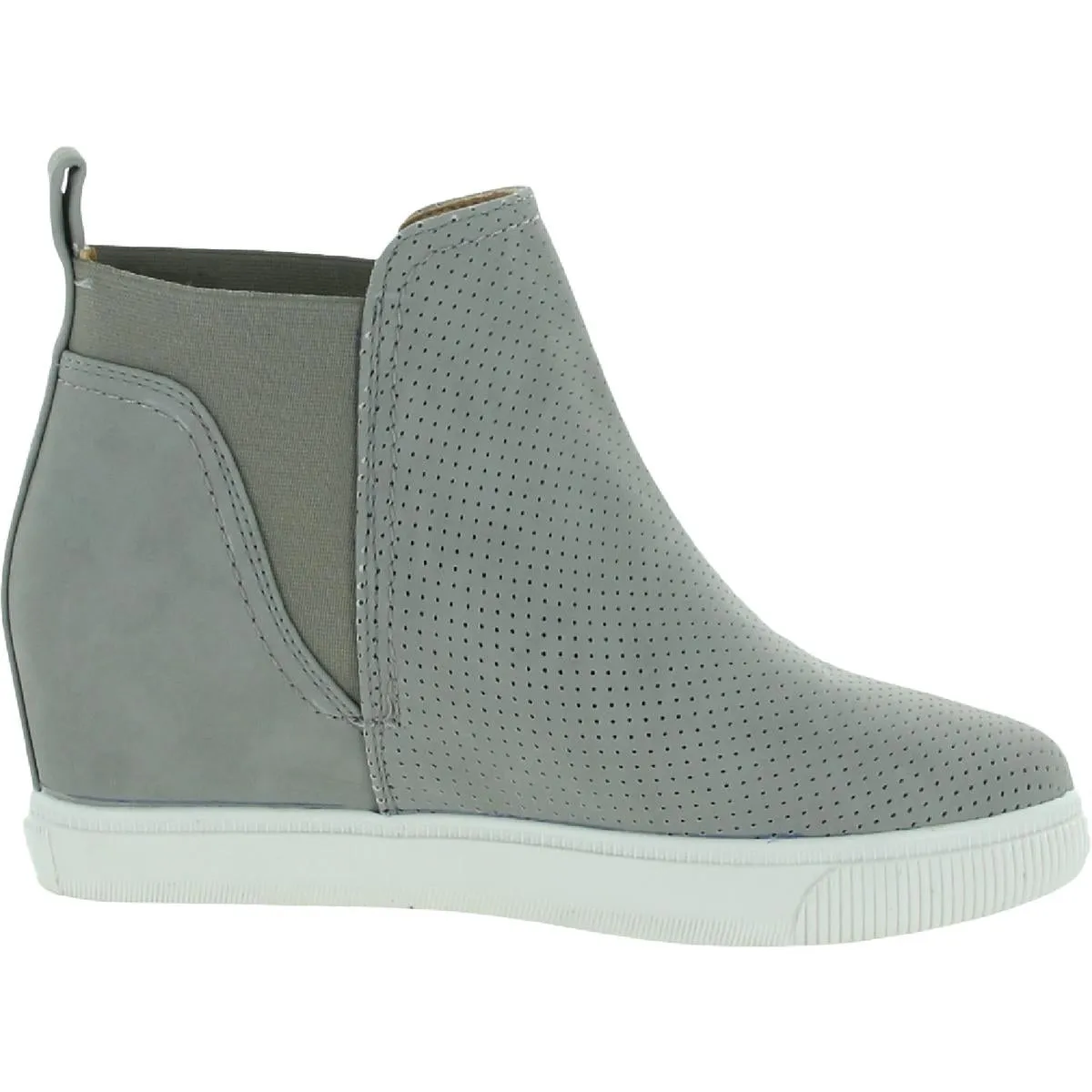Kimber Womens Faux Leather Pull On Wedge Boots