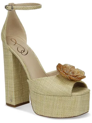 Kori Flora Womens Woven Ankle Strap Platform Sandals