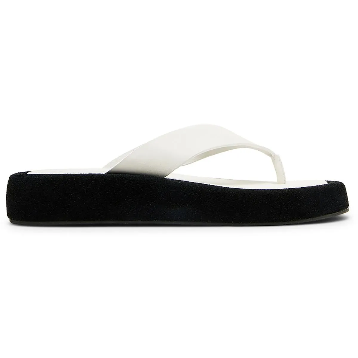 Kylen Womens Contrast Trim Leather Flatform Sandals