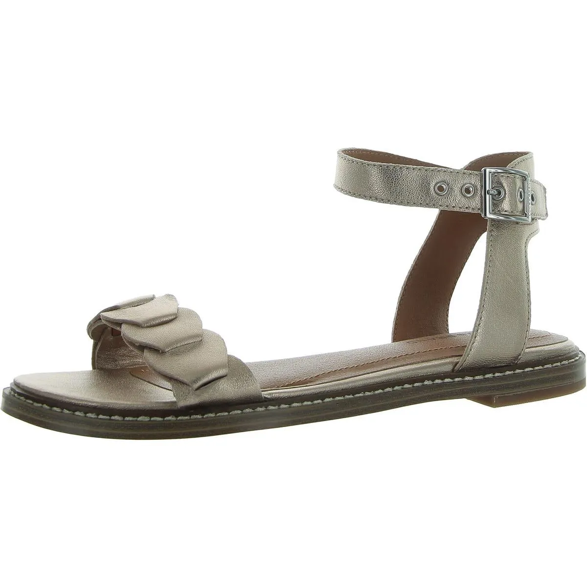 Kyndall Womens Slip On Buckle Ankle Strap
