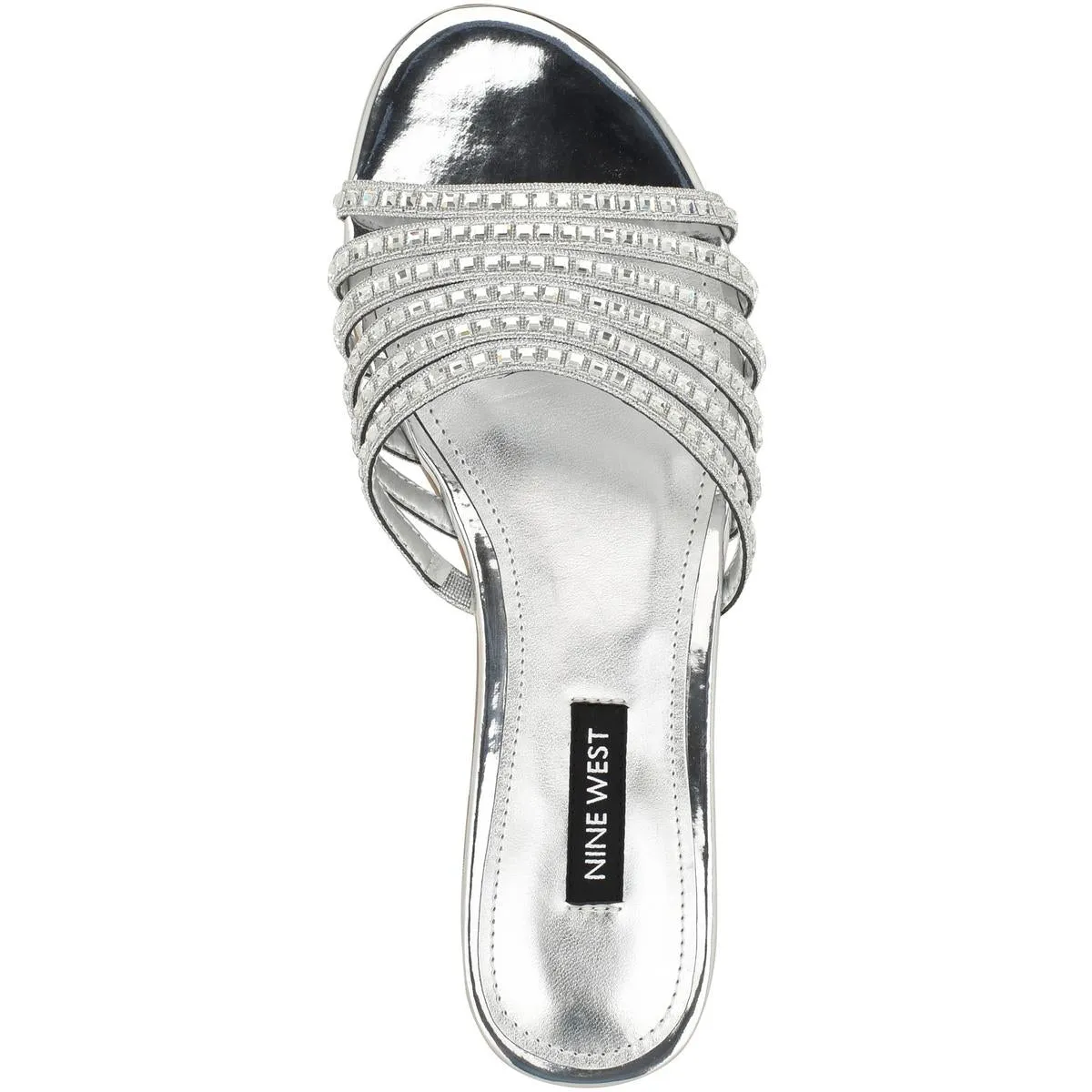 Lacee Womens Slip-On Embellished Slide Sandals