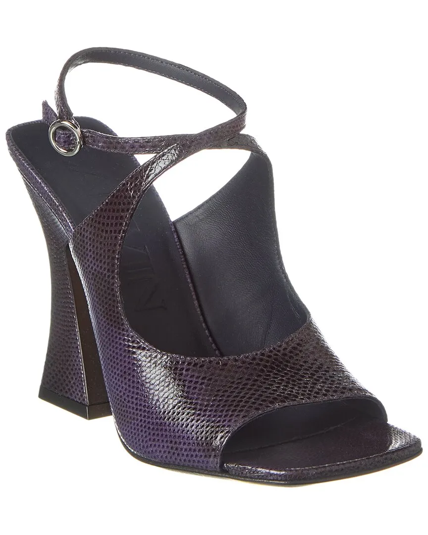 LANVIN Smile Embossed Leather Sandal
