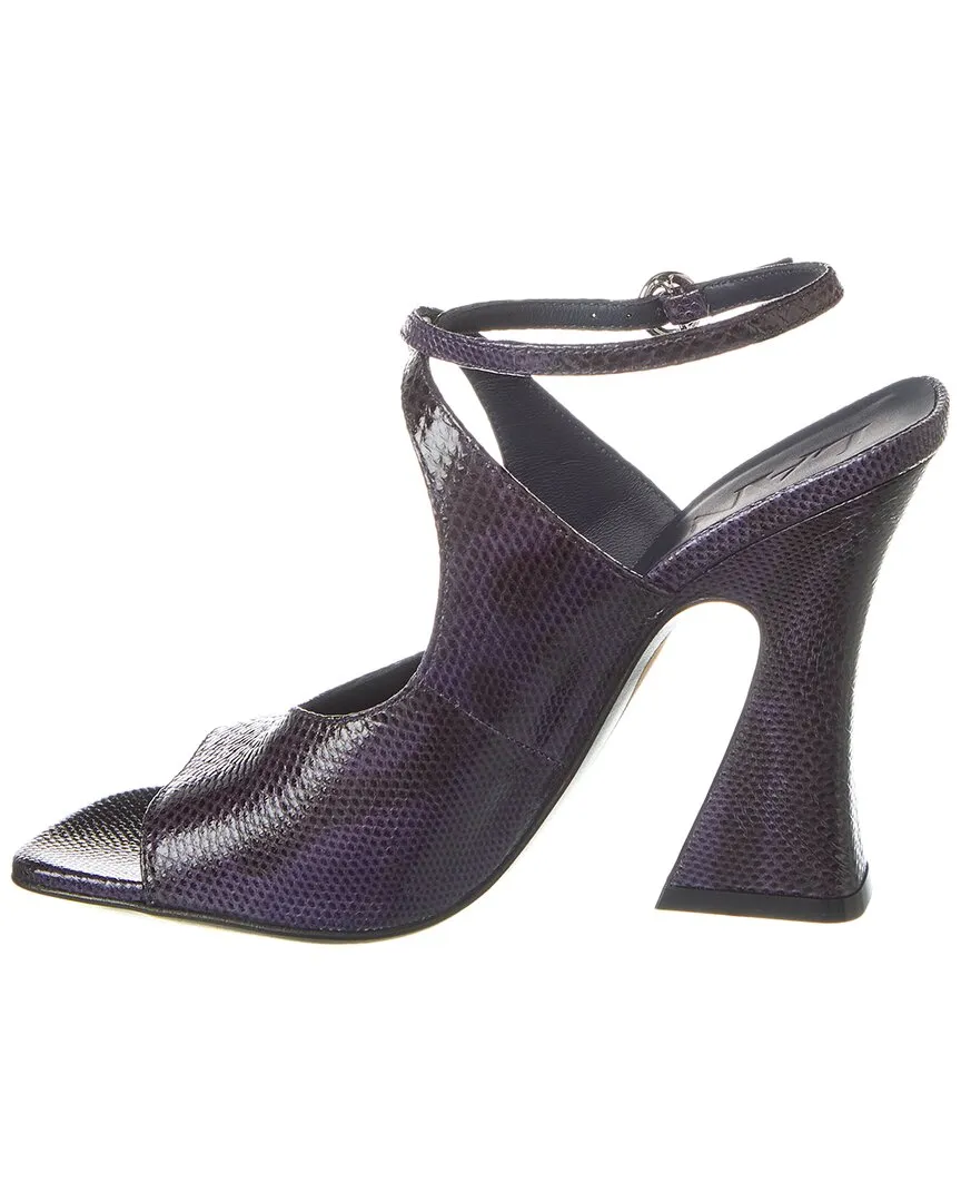 LANVIN Smile Embossed Leather Sandal