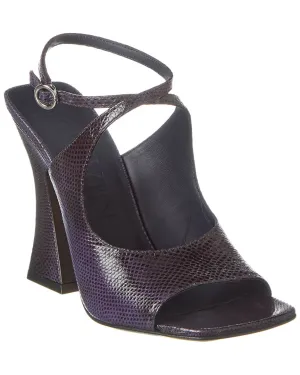 LANVIN Smile Embossed Leather Sandal