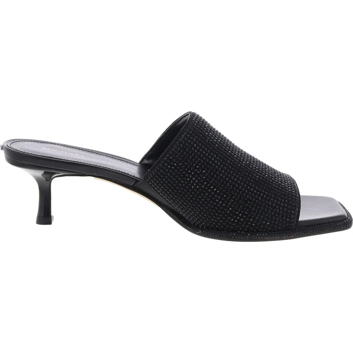 Lara Kitten Womens Rhinestone Peep-Toe Mule Sandals