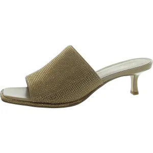 Lara Kitten Womens Rhinestone Peep-Toe Mule Sandals