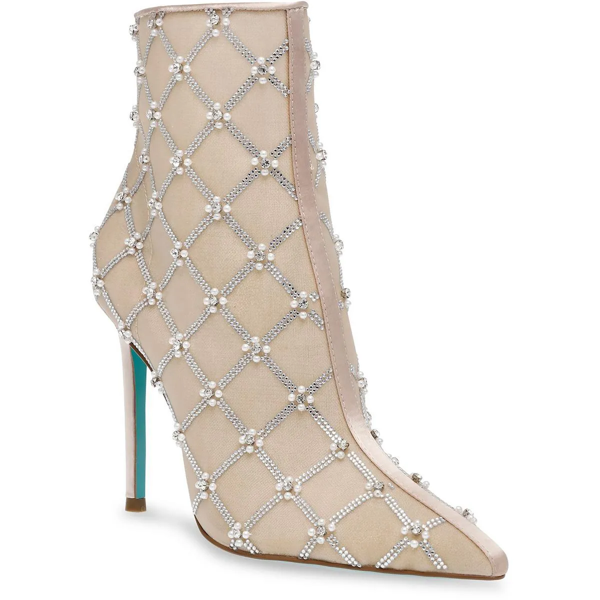 Larkk Womens Embellished Mesh Booties