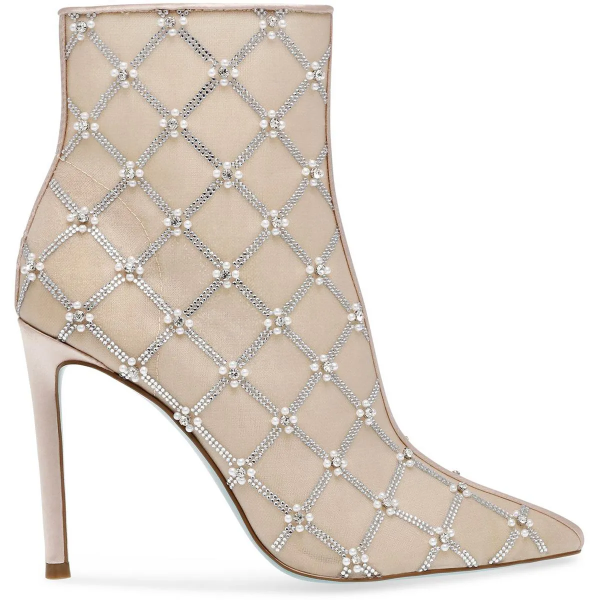 Larkk Womens Embellished Mesh Booties