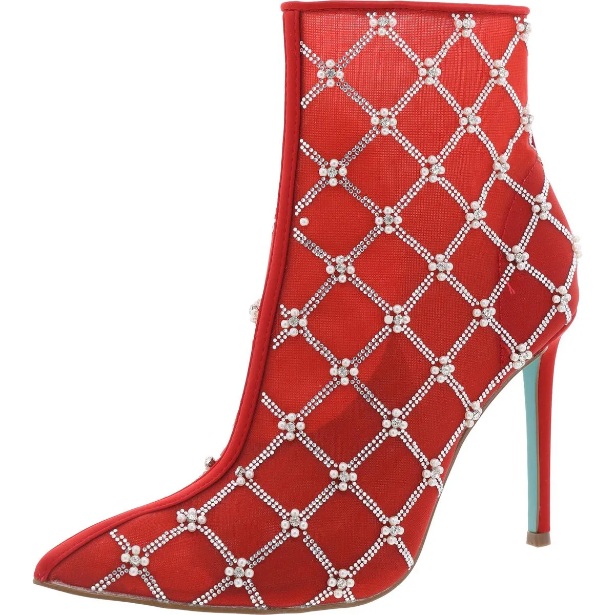 Larkk Womens Embellished Mesh Booties