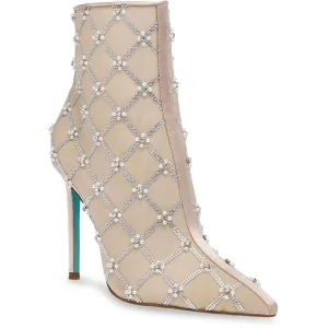 Larkk Womens Embellished Mesh Booties