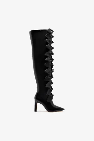 Larroud for Jonathan Cohen: Tie Boot In Black Leather