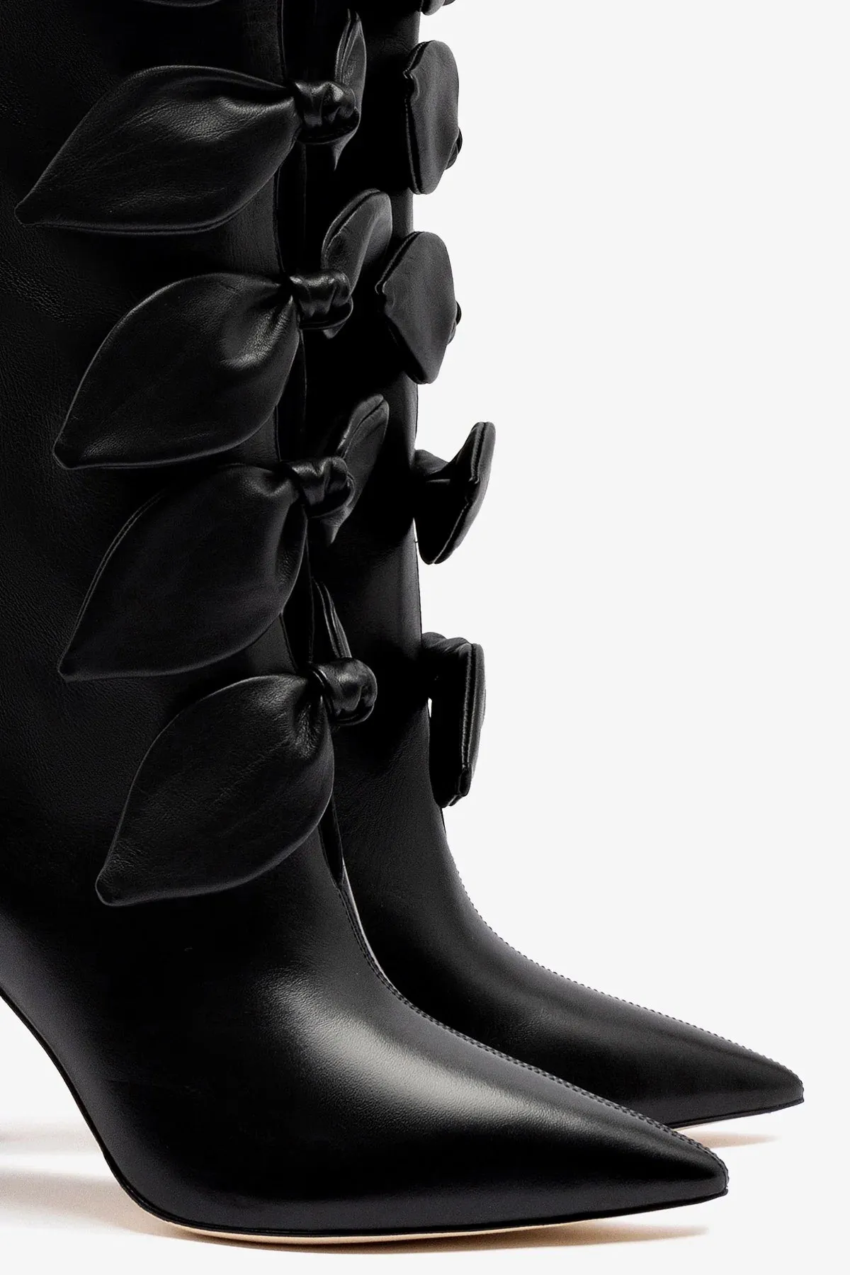 Larroud for Jonathan Cohen: Tie Boot In Black Leather
