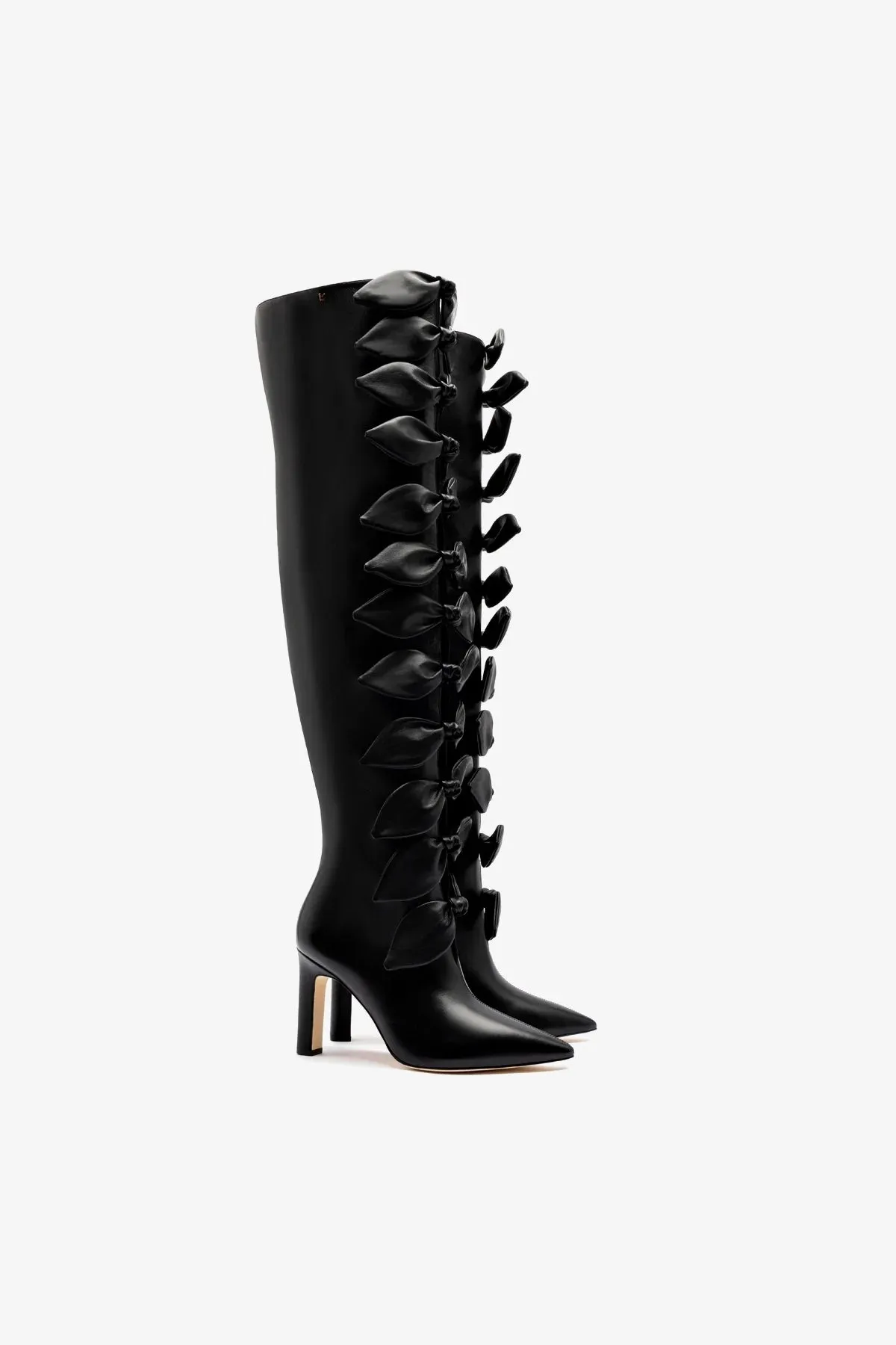 Larroud for Jonathan Cohen: Tie Boot In Black Leather
