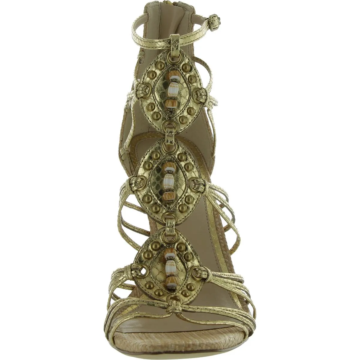 LAURA Womens Faux Leather Open Toe Gladiator Sandals