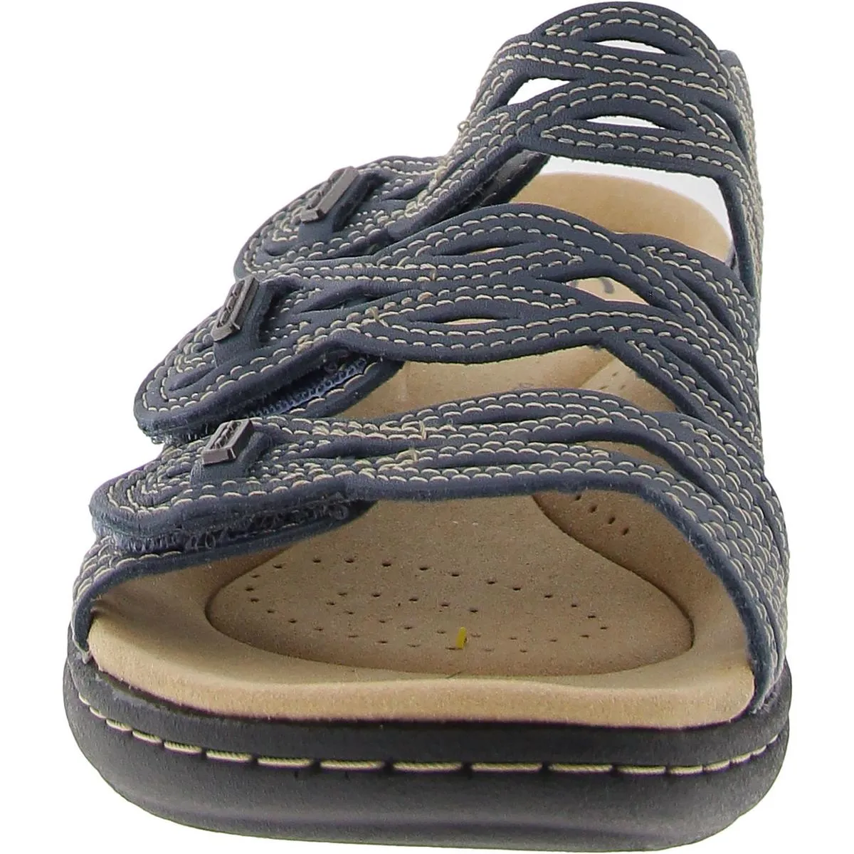 Laurieann Ruby Womens Strappy Manmade Slide Sandals