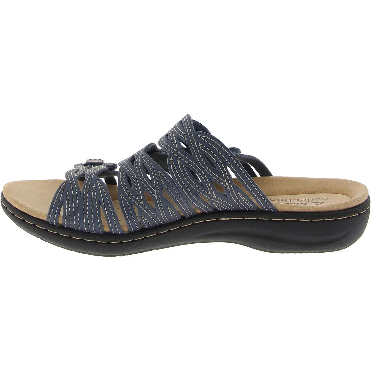 Laurieann Ruby Womens Strappy Manmade Slide Sandals