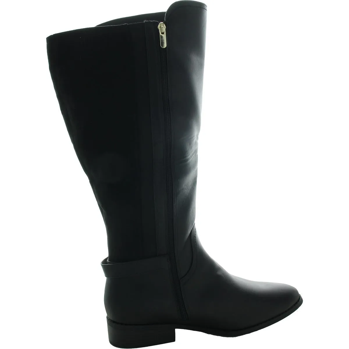 Leandraa Womens Padded Insole Faux Leather Knee-High Boots