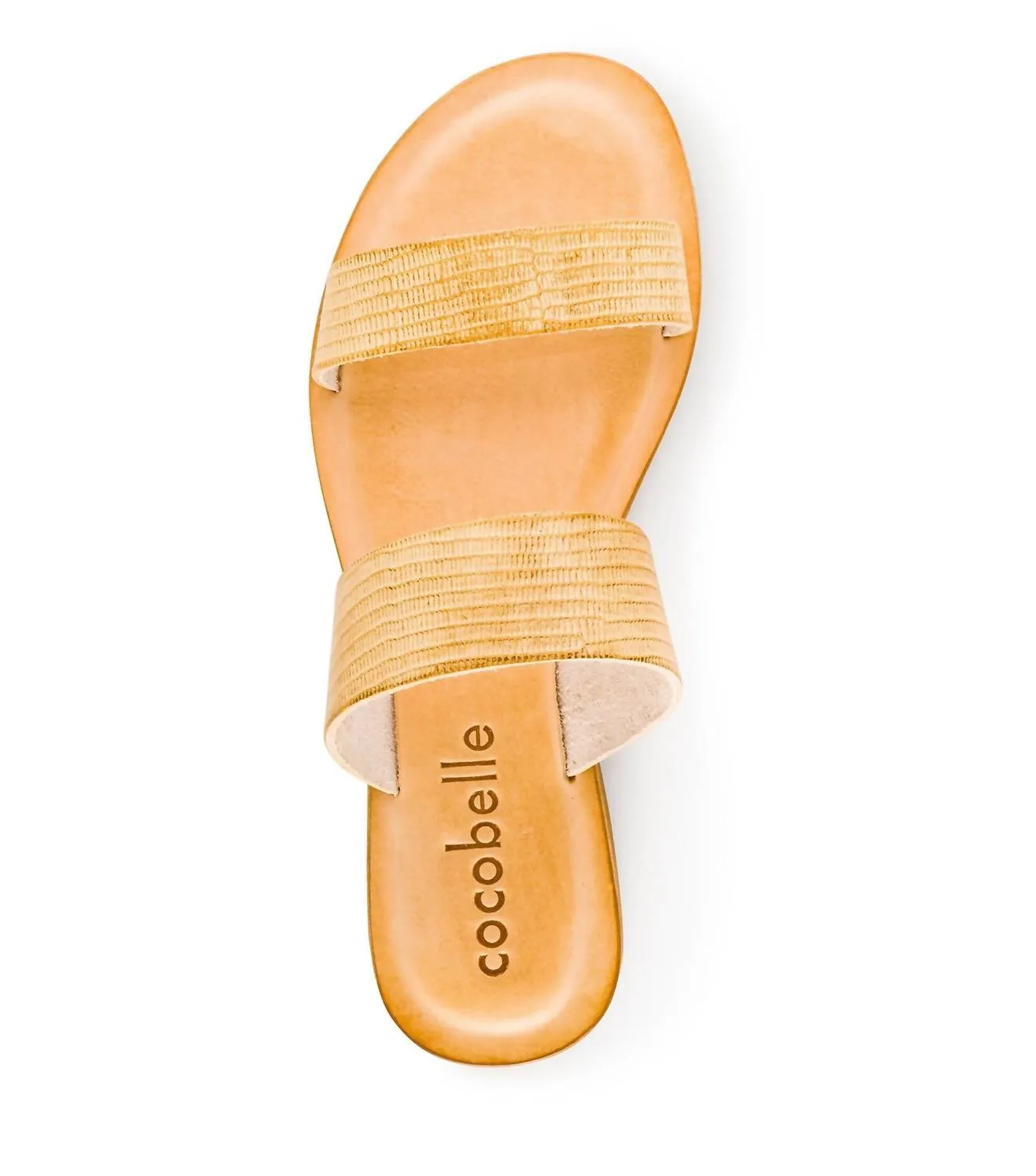 Leather Slide Sandal In Natural