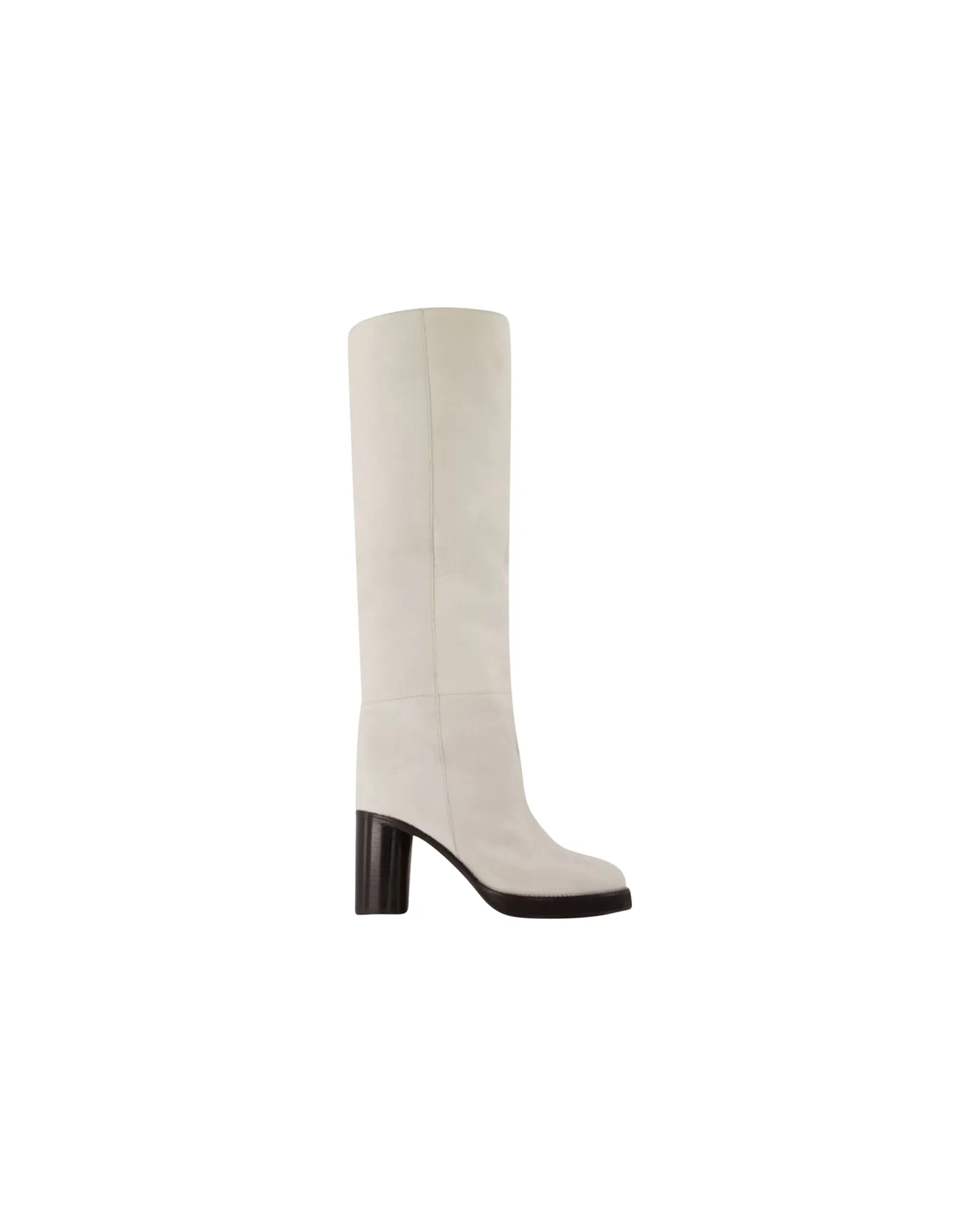 Leila Boots in White Leather