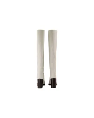 Leila Boots in White Leather