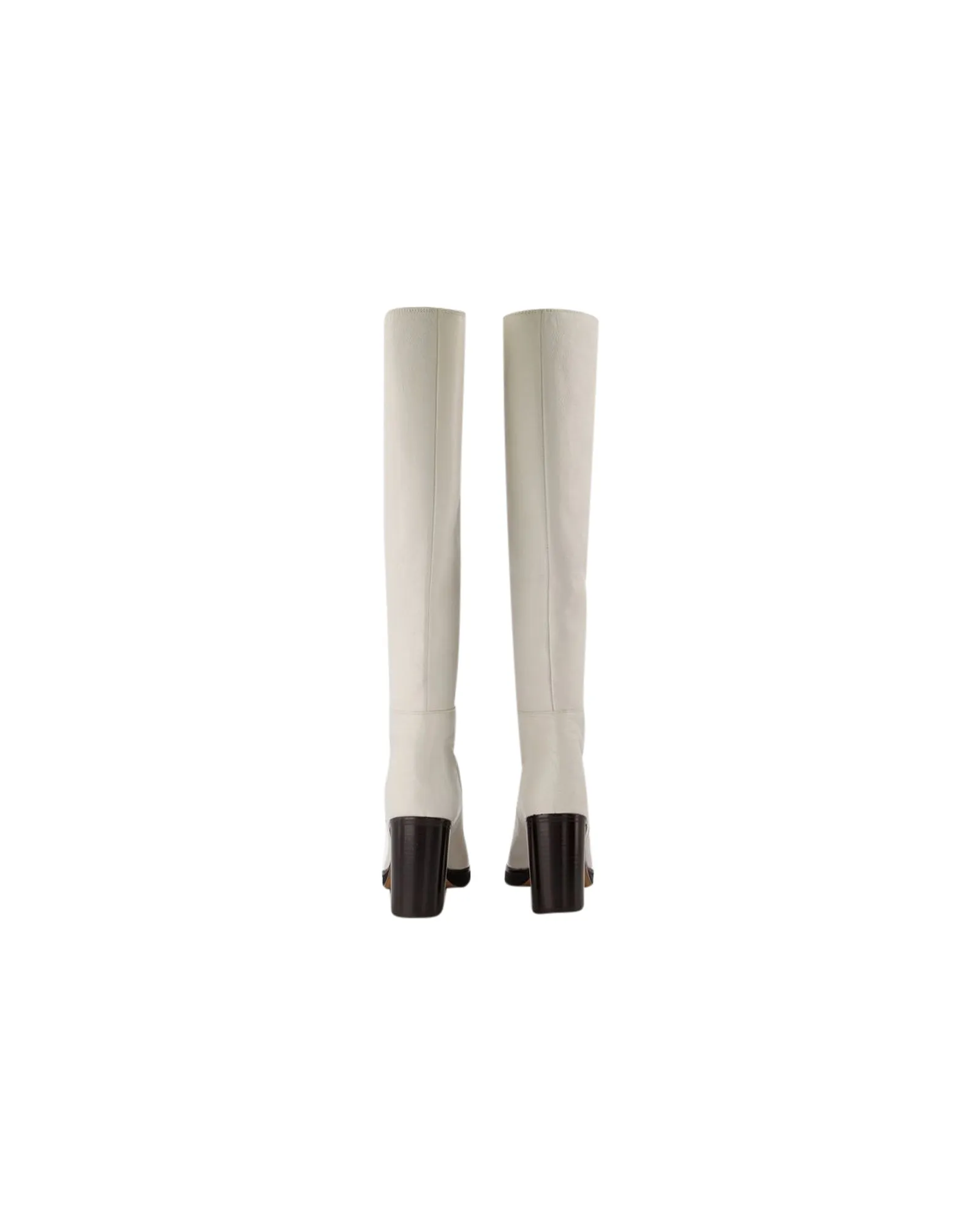 Leila Boots in White Leather