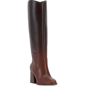 Leila Womens Wide Calf Leather Knee-High Boots