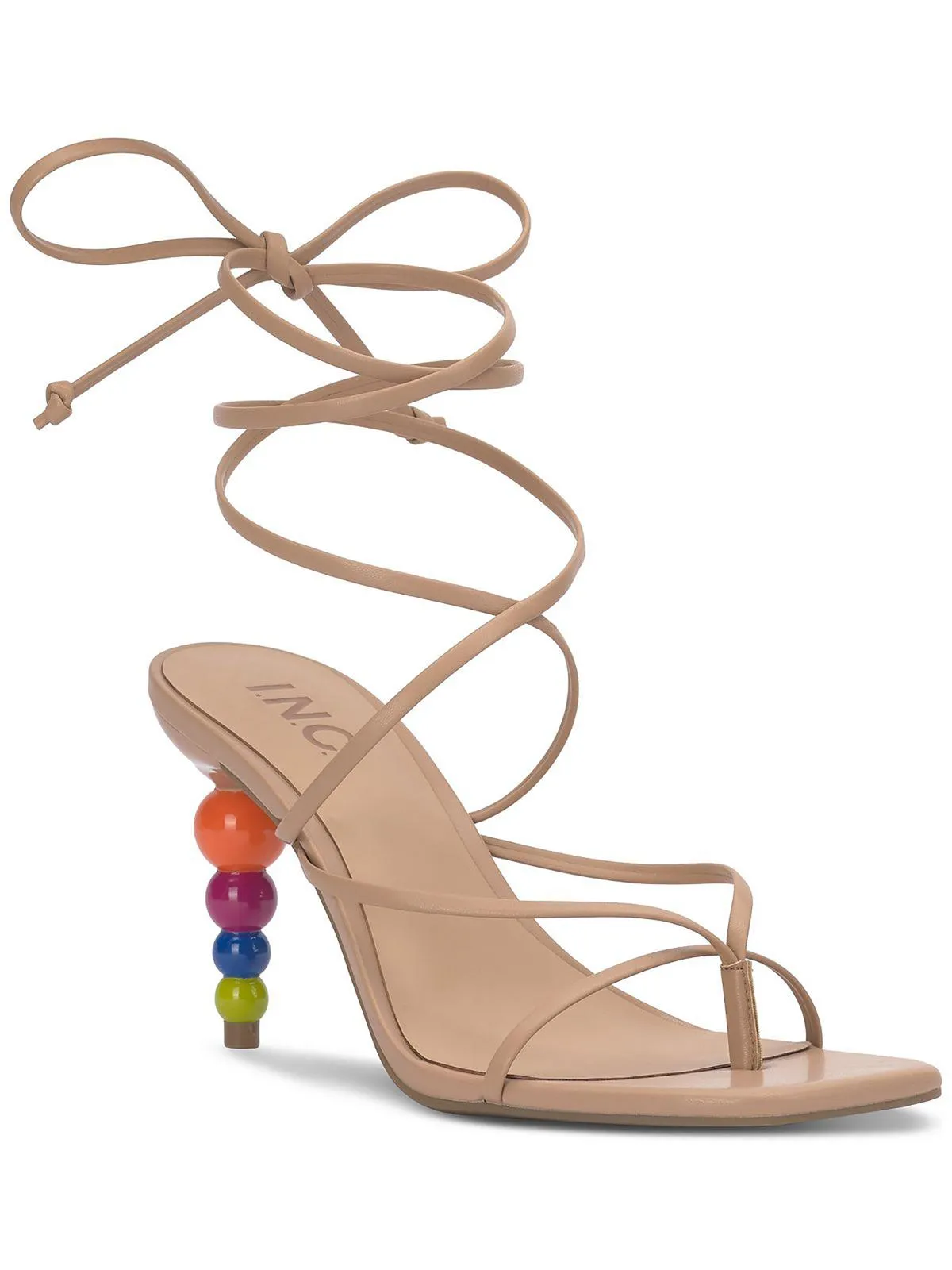 Lellina Womens Faux Leather Strappy Heels