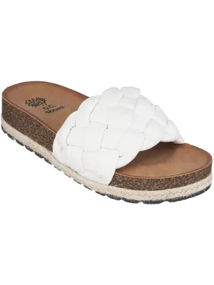 Lesley Womens Braided Slip-On Slide Sandals