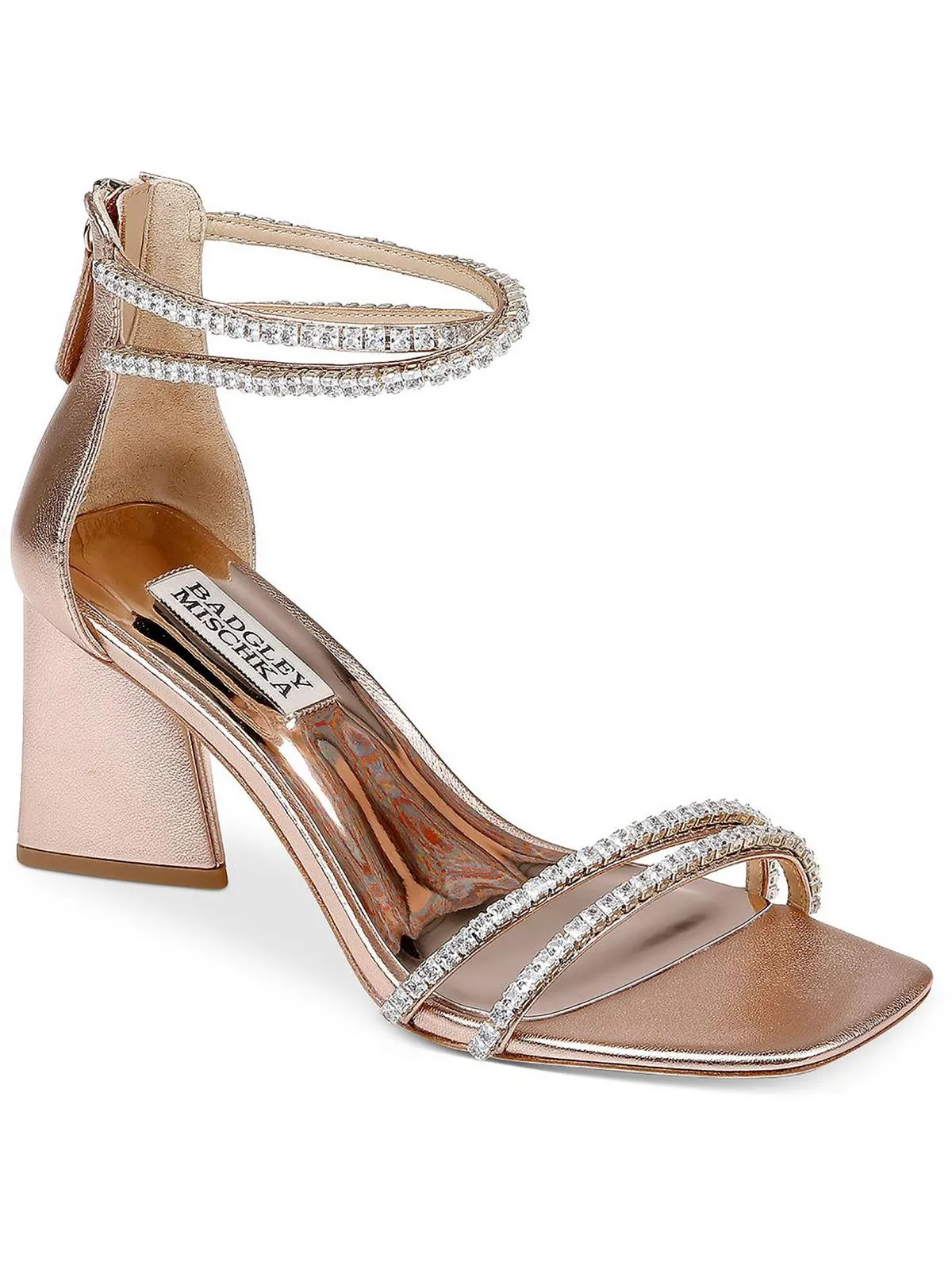 LILLIE Womens Metallic Square toe Heels