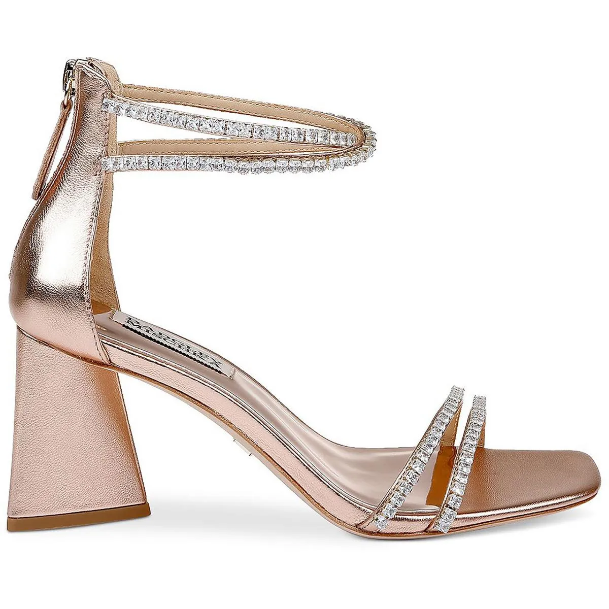 LILLIE Womens Metallic Square toe Heels