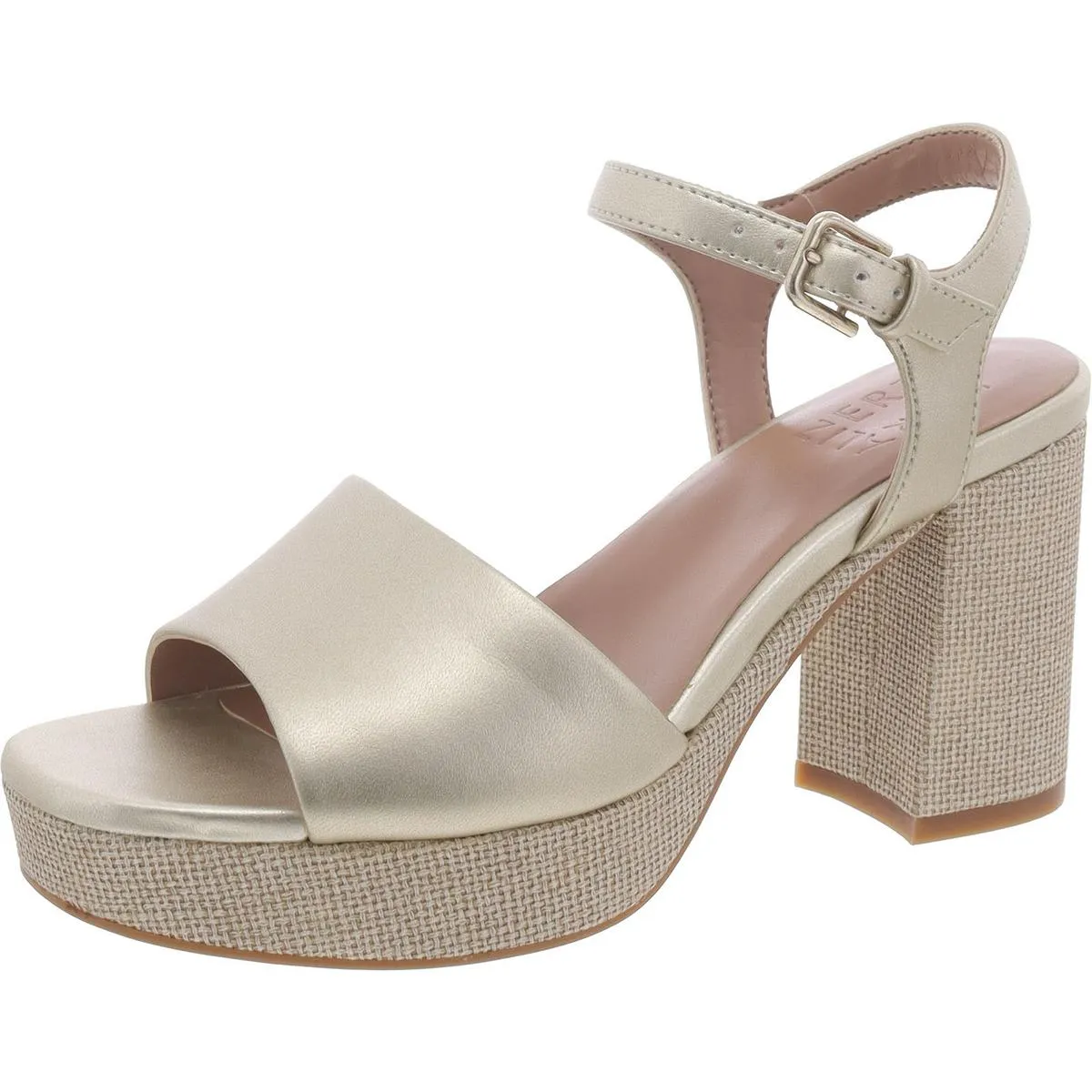Lilly Womens Faux Leahter Ankle Strap Heels