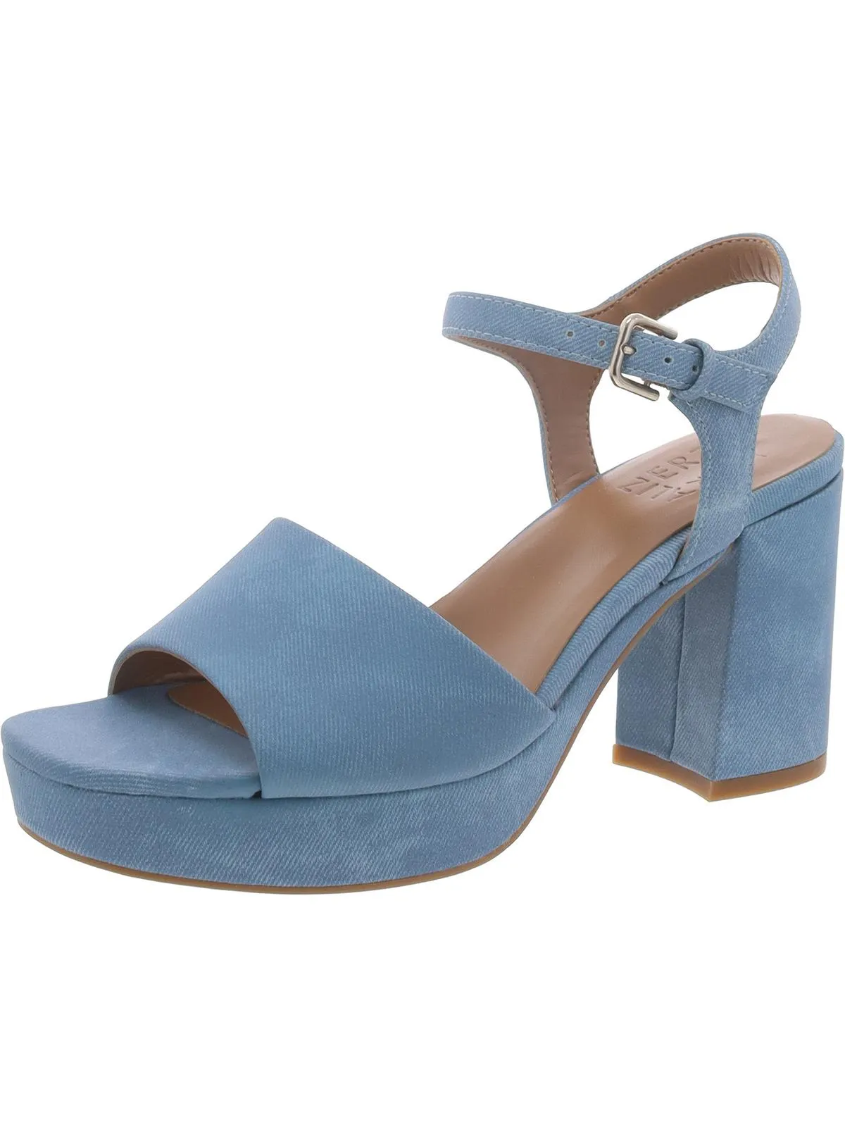 Lilly Womens Faux Leahter Ankle Strap Heels