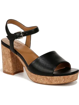 Lilly Womens Faux Leahter Ankle Strap Heels