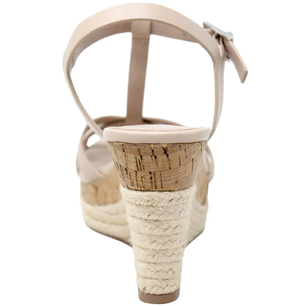 Little Womens Faux Leather Strappy Wedge Sandals