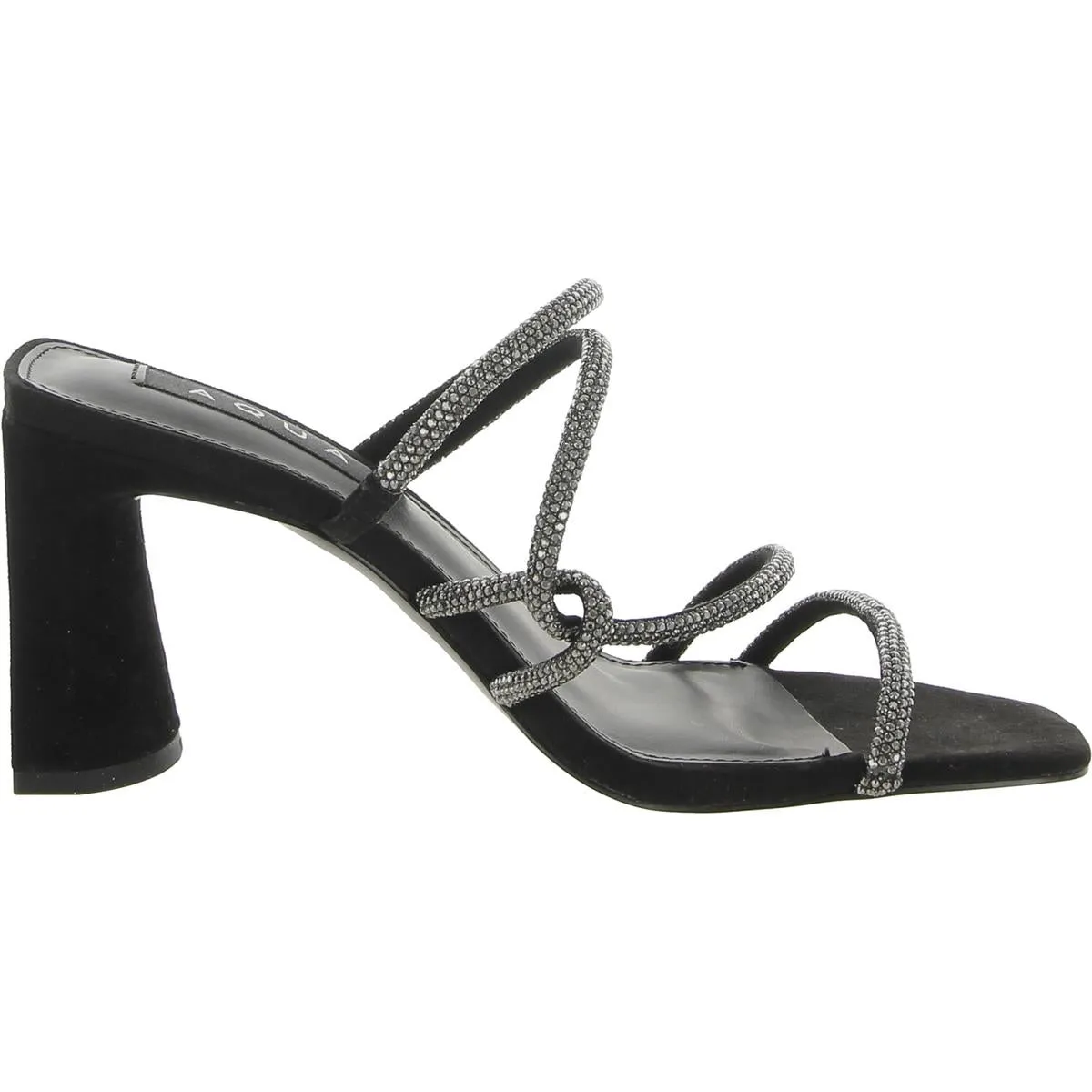Livyr Womens Rhinestone Slip-On Heels