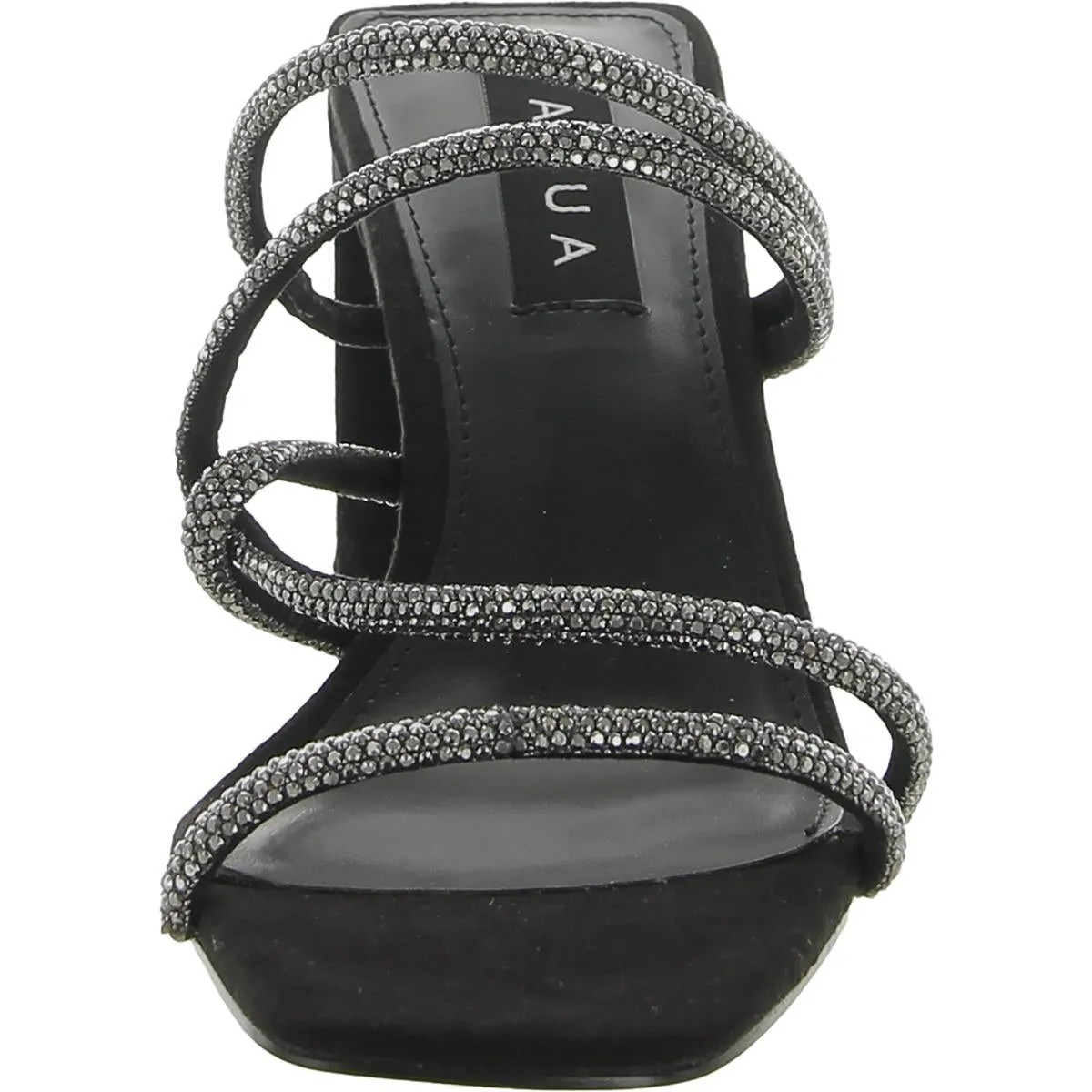 Livyr Womens Rhinestone Slip-On Heels