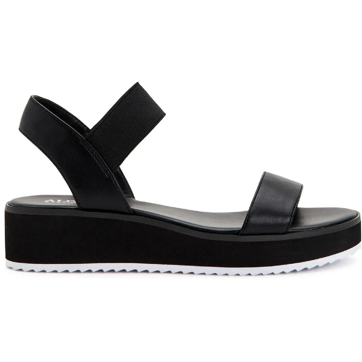 Lobbie Womens Faux Leather Ankle Strap Wedge Sandals