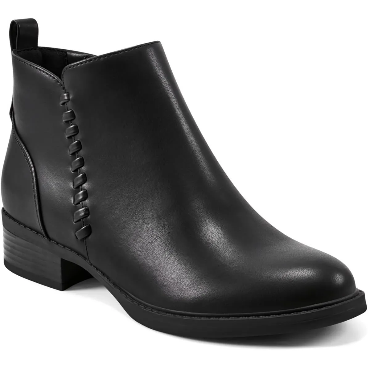 Lorand Womens Faux Leather Zip Up Ankle Boots