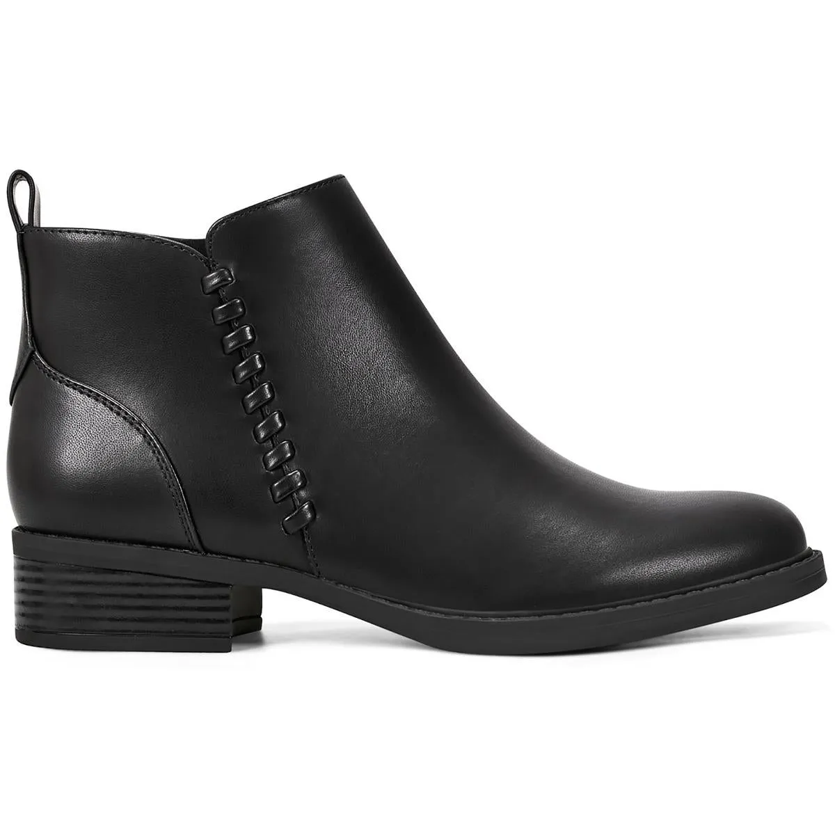 Lorand Womens Faux Leather Zip Up Ankle Boots