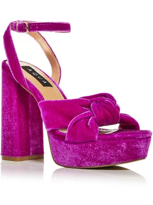 Lory Womens Velvet Square Toe Heels