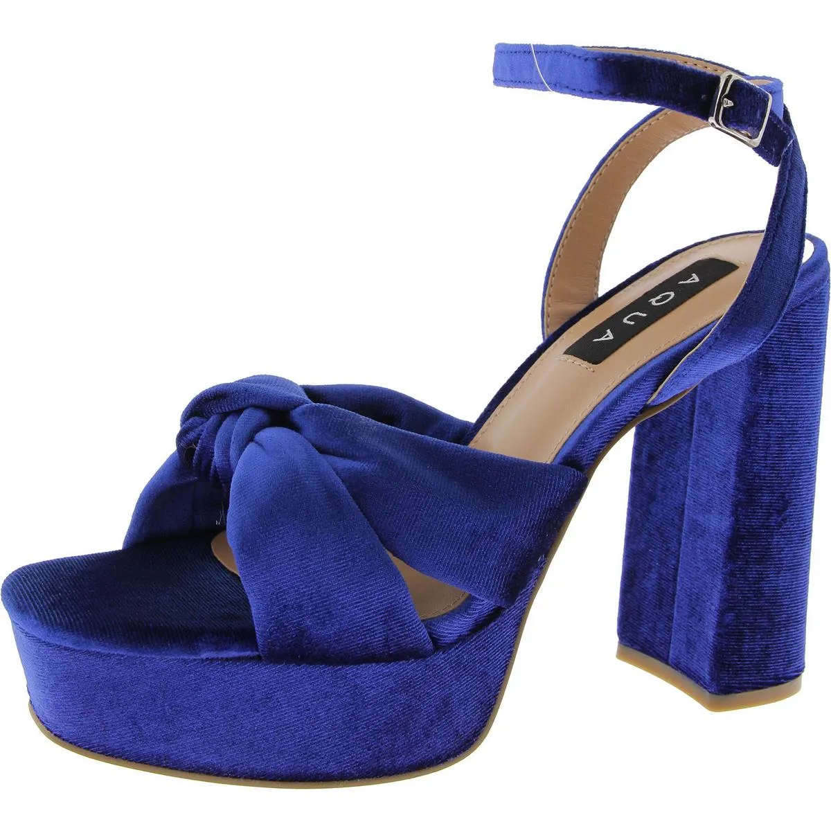 Lory Womens Velvet Square Toe Heels