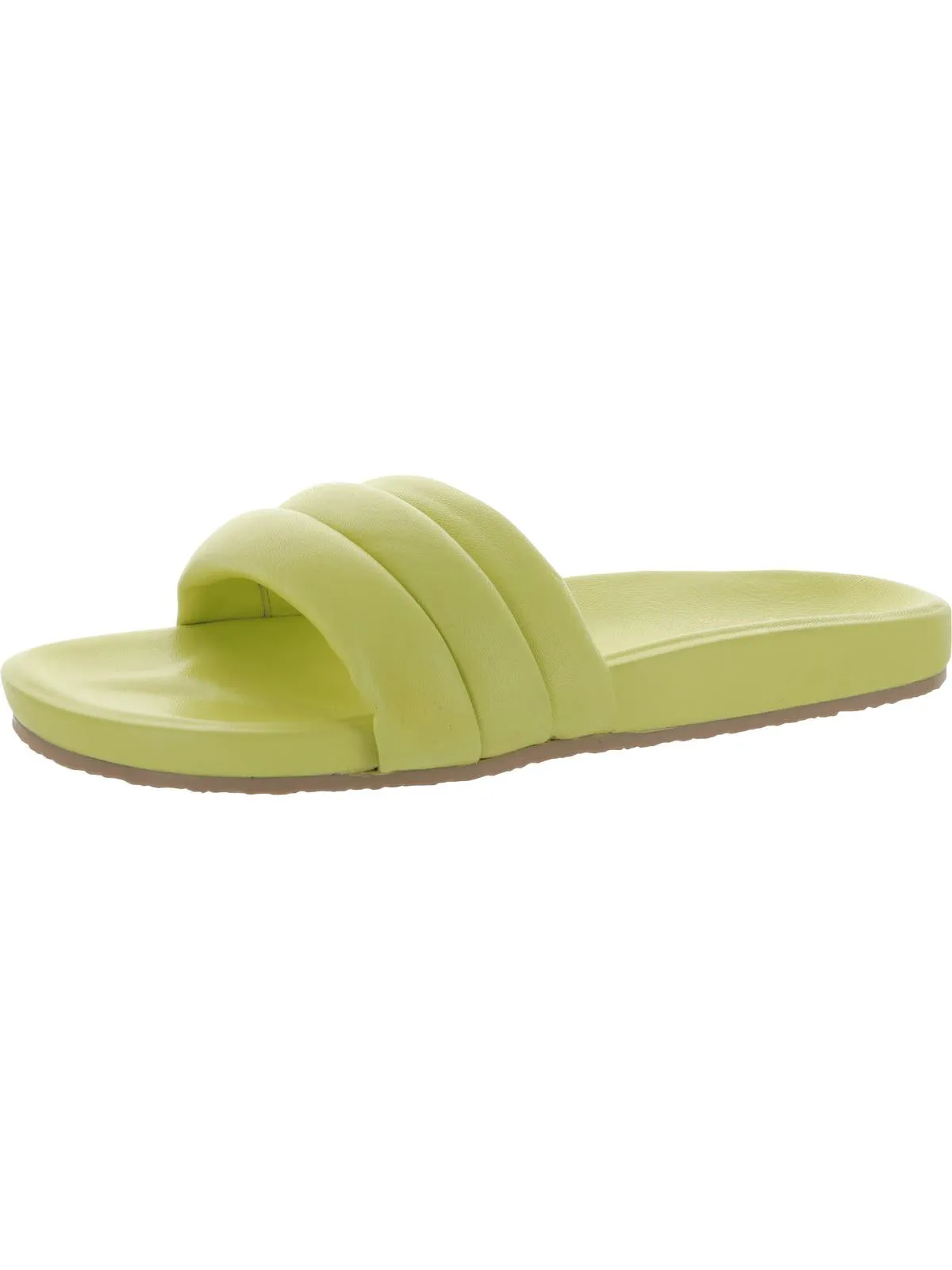 Low Key Womens Leather Open Toe Flat Sandals