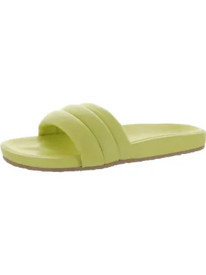 Low Key Womens Leather Open Toe Flat Sandals