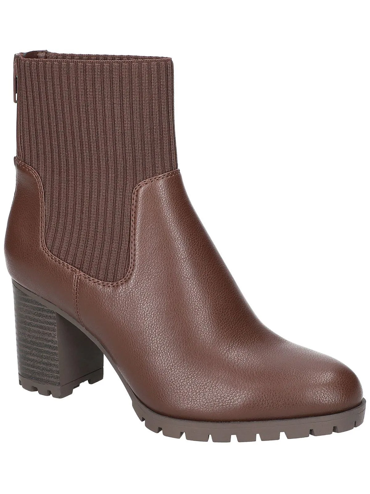 Lucia Womens Faux Leather Zip Up Ankle Boots