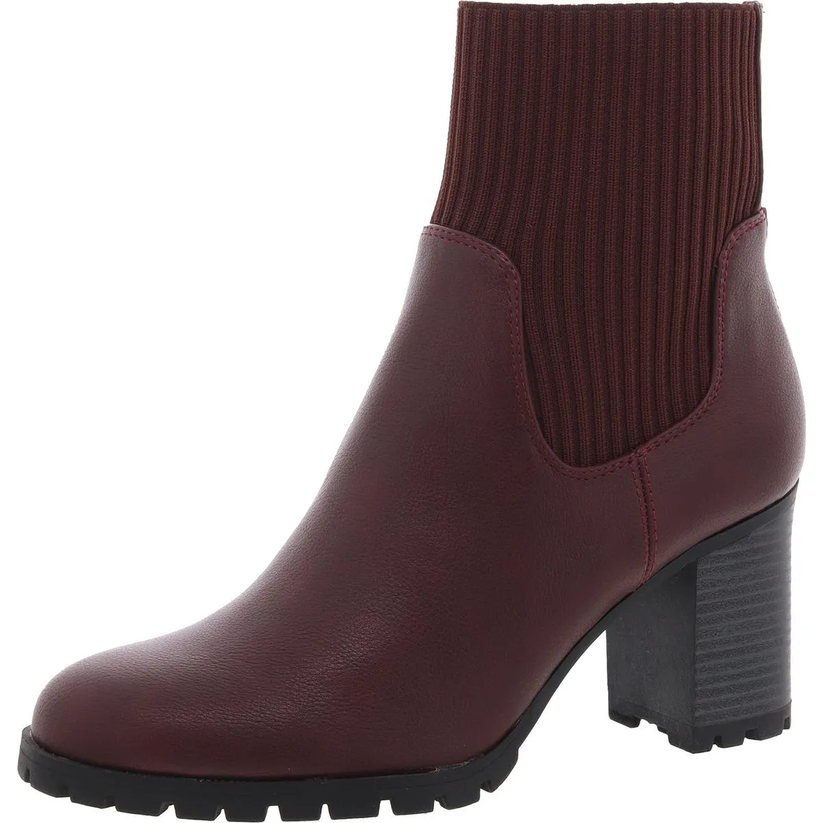 Lucia Womens Faux Leather Zip Up Ankle Boots