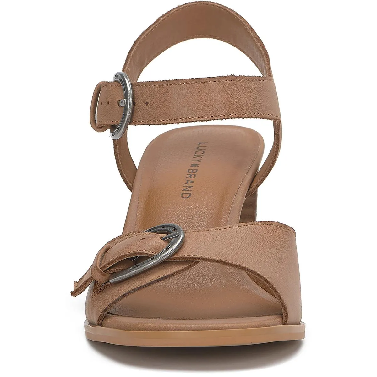 Luseal Womens Leather Ankle Strap Heels